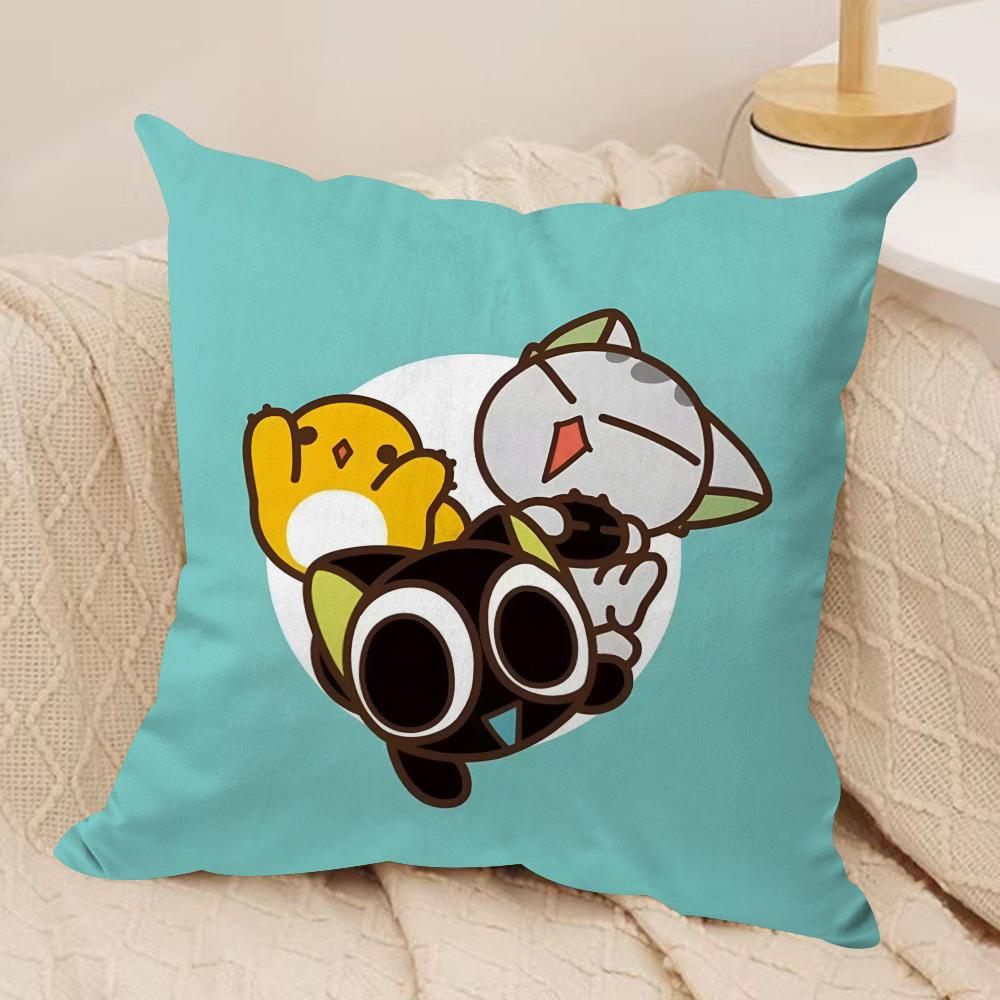 Anime The Legend of Hei Cushion Cover Soft Plush Fabric Double-Sided Printed Sofa Cushion Cover for All Seasons Home Decor Gift