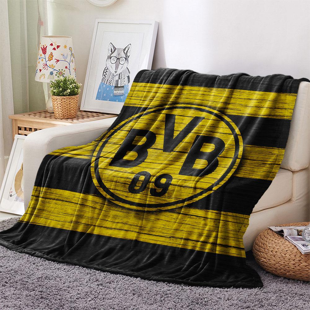 1PC Borussia Patterned Flannel Blanket Suitable For All Seasons for Home Decor Warmth and Comfort Gifts Holiday Present