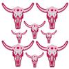 10PCS/lots Pink Western Cowboy Embroidered DIY Iron On Patches For Hats Jackets Jeans Sew Badges Pink Cartoon Embroidery Patch