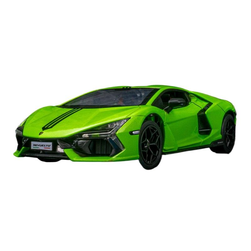 

НОВИНКА 1/24 Lamborghini Revuelto Суперкар Модель Автомобіля зі Сплаву Іграшка Лиття під Тиском Металеве Лиття Звук і Світло Авто Іграшки для Дітей Транспортний Засіб зелений
