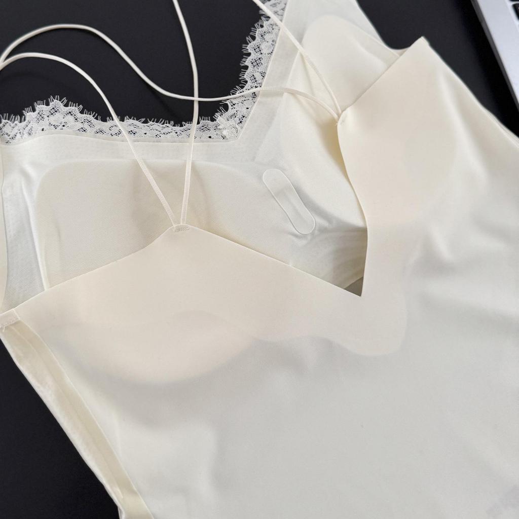 Versatile Lace Satin V-Neck Camisole Bra – Spring/Summer