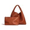 Pure hand-woven women's bags, large-capacity shoulder handbags, fashionable and versatile underarm bags, exquisite and simple