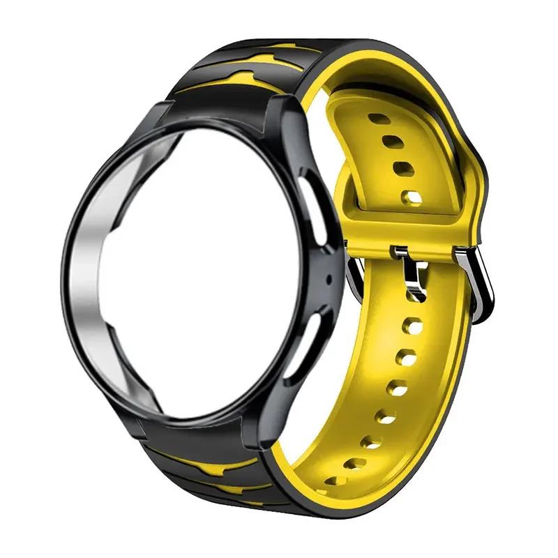 

No Gaps Band For Samsung Galaxy Watch 6 classic 43 47mm/4/5/6 44mm 40mm Silicone correa Bracelet Galaxy 5 Pro 45mm Strap+Case Galaxy watch 5 40mm