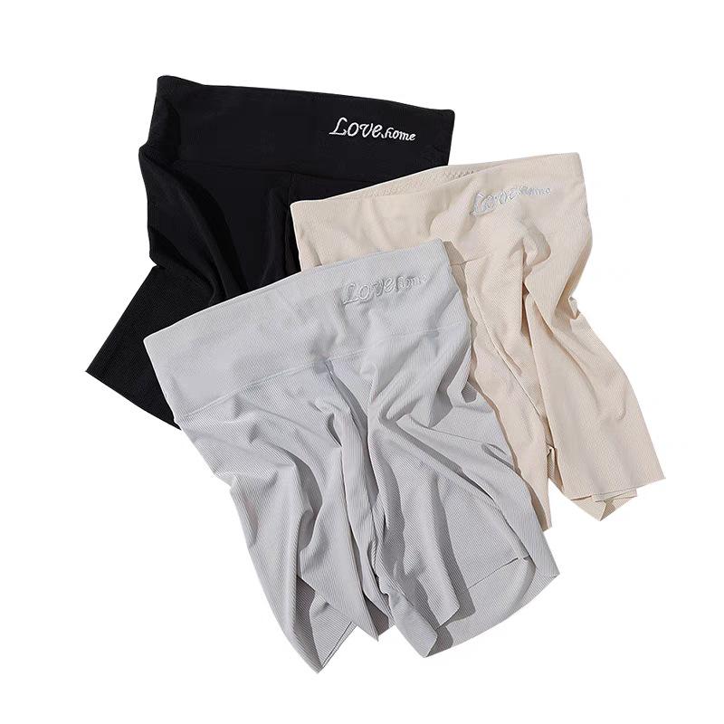 Women's High Waist Ice Silk Safety Shorts - Plus Size, Anti-Curl, Abdomen Control, Anti-Exposure Summer Underwear