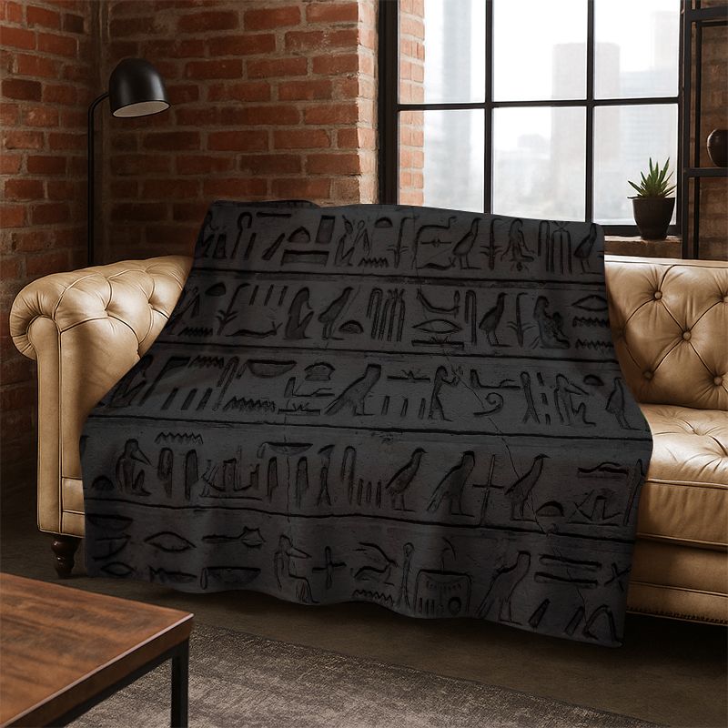Egyptian Mythological mural pictograph Flannel Blanket Soft Warm Blanket Throw Blanket for Bedroom Living Room Bed Travel Picnic