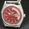AUTOMATIC VINTAGE REFURBISHED SEIKO 5 6309A JAPAN MENS RED DIAL WATCH a440882-4