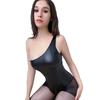 Sex Suit Shoulder Side Zipper Tight Patent Leather Sex Underwear Sexy Onesie Women