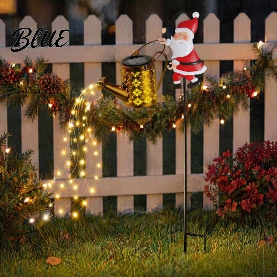 Illuminated Courtyard Decorations Solar Christmas Santa Yard Light Witch Skull Projection Garden Stake Lamp with Outdoor Lawn Ornaments for Halloween
