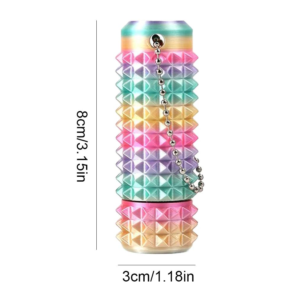 3D Printed Little Spiky Sensory Roller Toys Stress Relief Spiky Stim Tactile Keychain Mini Grippie Fidget Toys Keychain Pendant