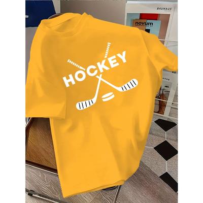 European Sizes Children Hockey Sports 95 T-Shirt, Short-Sleeved for Children And Children - Casual, Loose, Breathable, Trendy, And Simply Designed