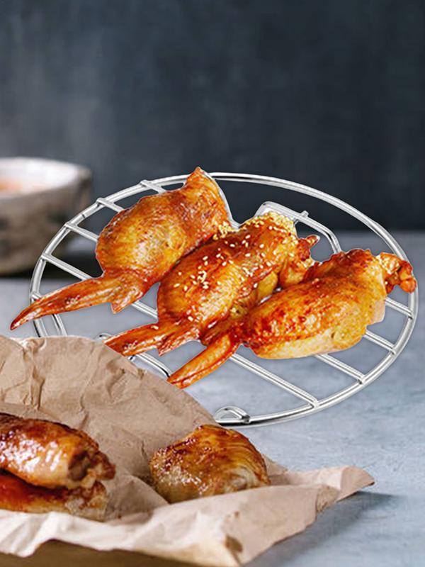 6/7/8 Inch Round Cooling Rack Steamer Insert Rack Stainless Steel Cooking Steaming Roasting Rack Air Fryer Accessories