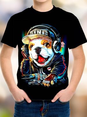 Komik Köpek Amd Kediler Hayvanlar 3D Baskı T Shirt Yaz Çocuk T-shirt Üst Günlük Rahat Rahat Moda Kısa Kollu