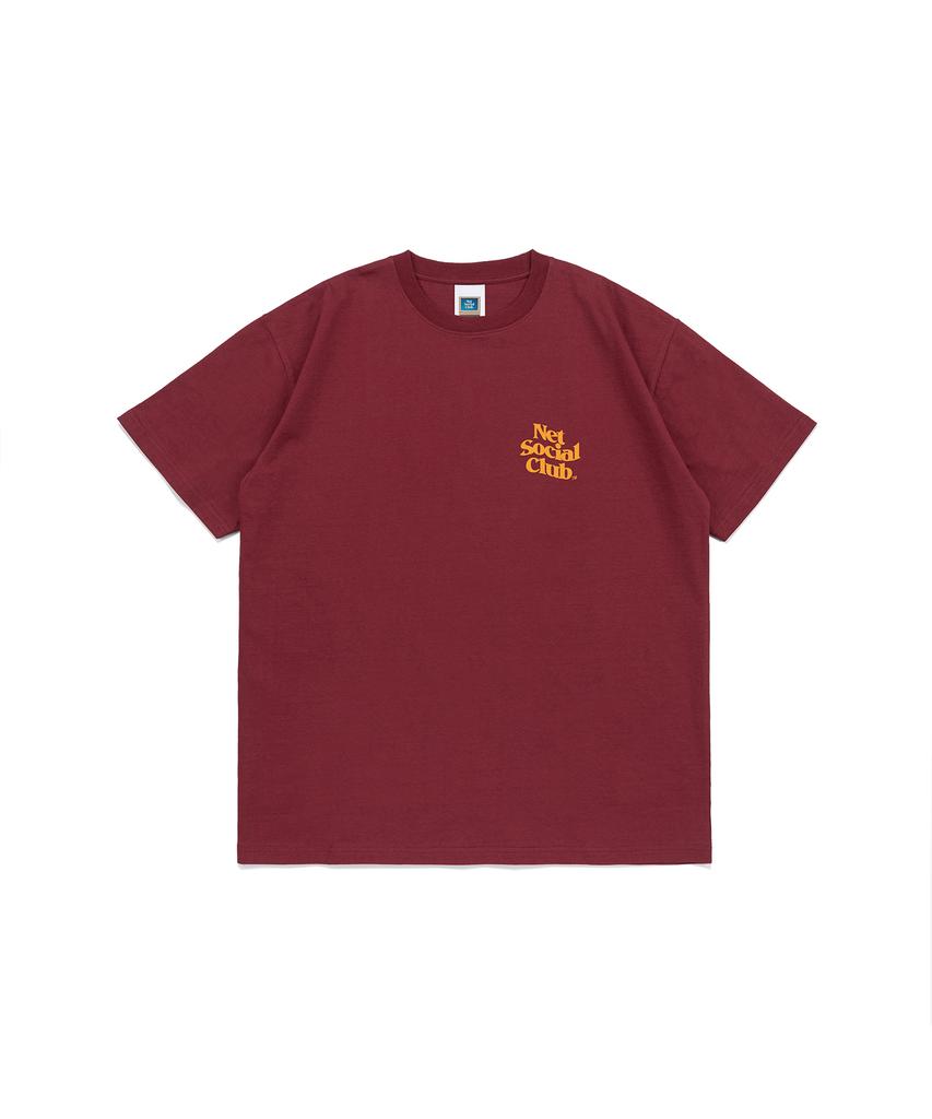 NET SOCIAL CLUB Wavy Vivid Logo Tee (Burgundy)