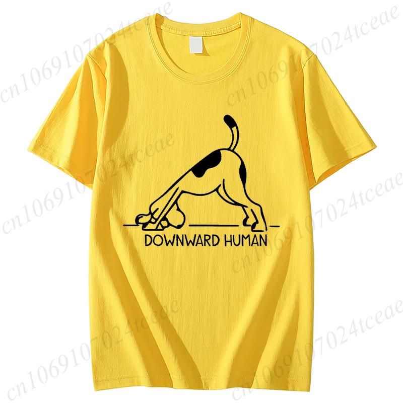 New Fashion Women T Shirt Pullover Korean Version Dog Yoga Cartoon Yogi Print TShirt Casual Short Sleeve Couples TShirt Gift