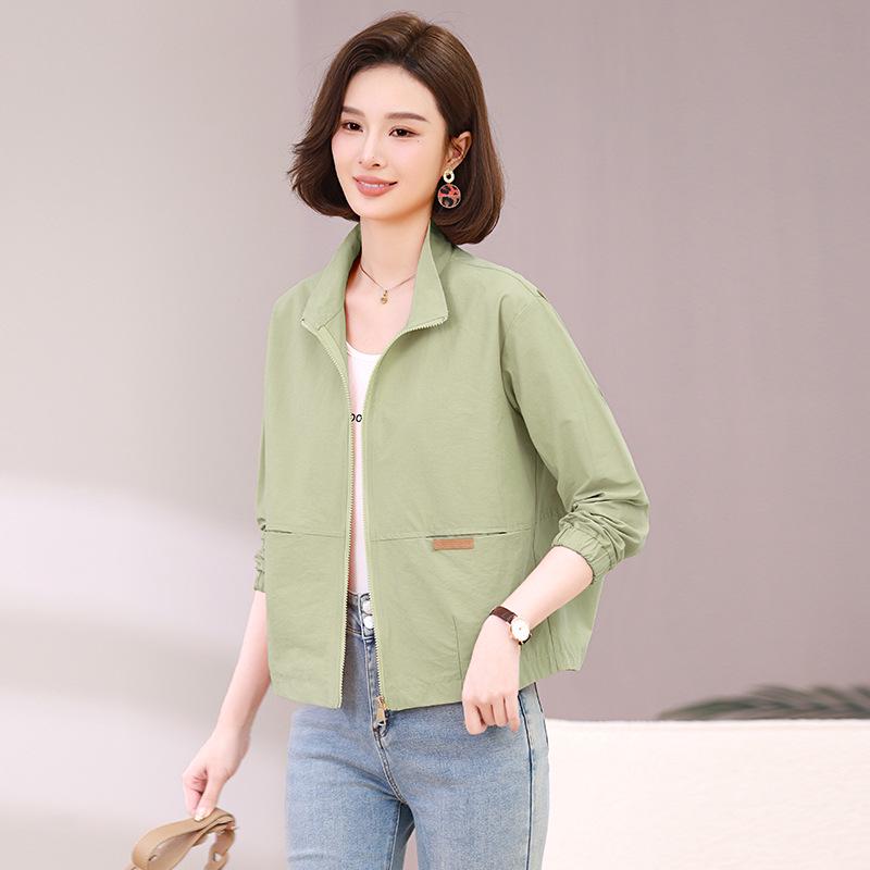 Plus Size Women's Casual Slimming Short Jacket - 2025 Spring Korean Style, Loose Fit, Long Sleeve Top