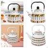 Pattern Tea Tableware 25l Pot With Steel Handle Enamel Kettle For Family Office Kitchen Outdoor