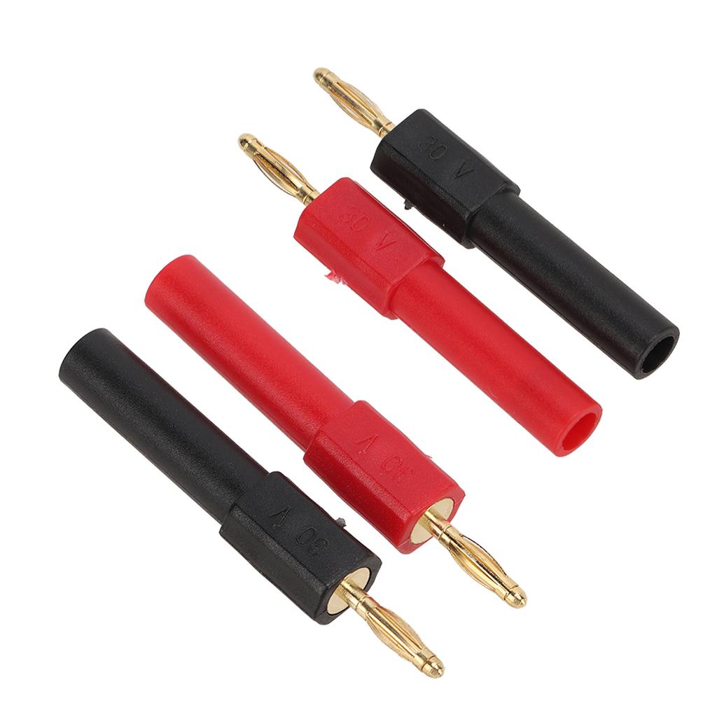 5set Banana Plug Adapter PA Brass Material 2mm 0.08in Male To 4mm 0.16in Female Red Black Banana Connector