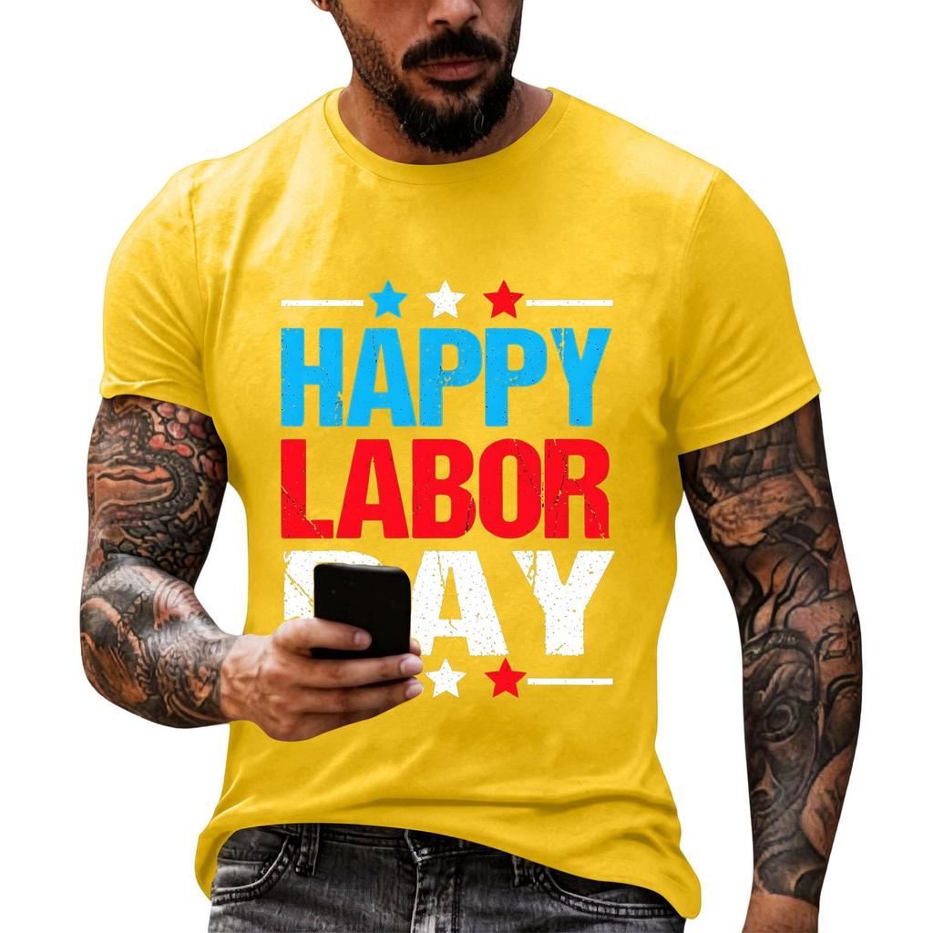 Men's Casual Loose Fit Short Sleeve T-Shirt Crew Neck Printed Graphic Tee Summer Top for Everyday Wear