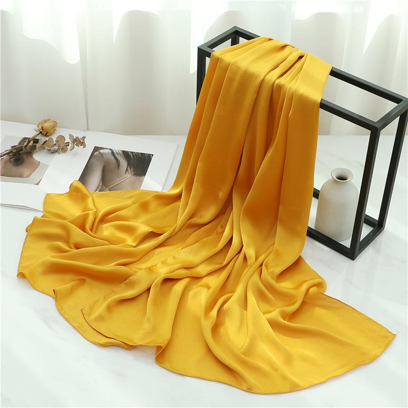 Headscarf Solid color silk scarf Basic versatile scarf Women's smooth crepe travel scarf Xizang travel shawl