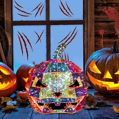 Iridescent Pumpkin Light Prismatic Pumpkin Figurines Night Light Pumpkin Decorations Night Light Halloween Party Decoration LED