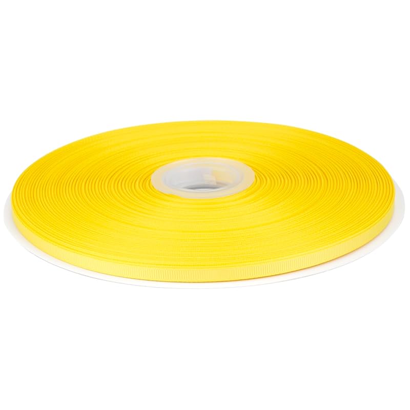 

[Tekdeere]Width 6mm solid lemon grosgrain ribbon, perfect for gift wrapping, sewing, hair accessories, wedding decorations - 91m/roll