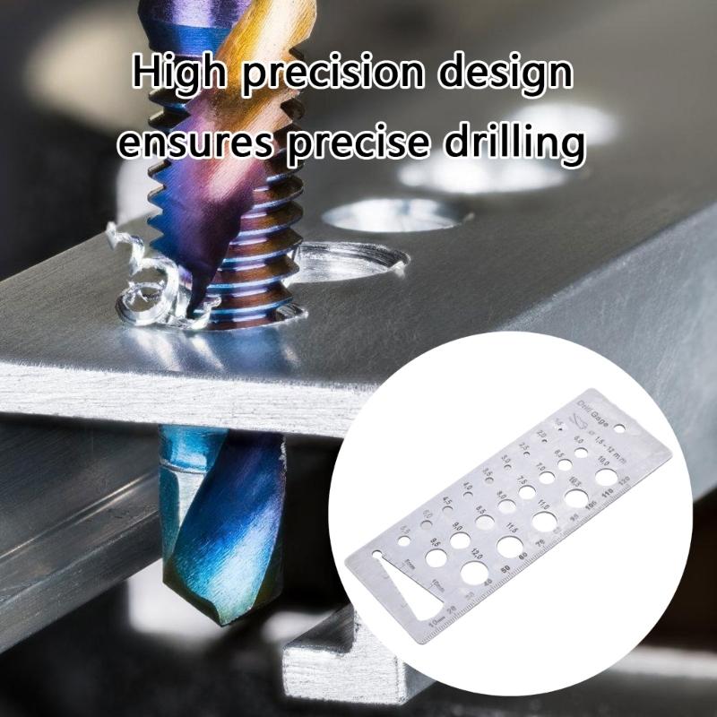 Drill Gauges Bolts And Wire Diameter Index Gauge Stainless Metric Gauge Multipurpose Measurement Tool with Hanging Hole