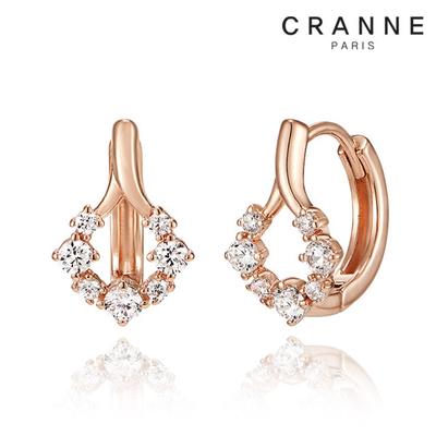 14K Cubic Water Drop One-Touch Earrings (Gold Filled) C24EGF127