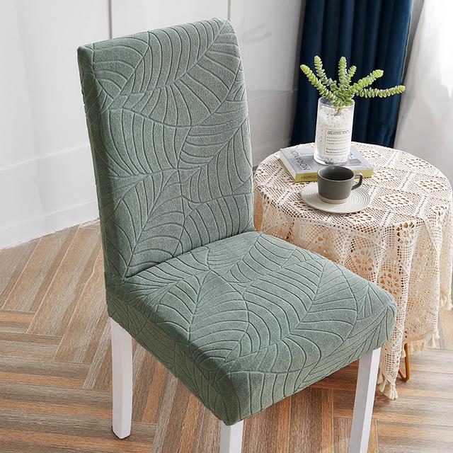 

Jacquard Chair Cover Waterproof Thickened Fabric Chair Slipcover Elastic Washable Design Seat Covers For Dining Space Hotel Banquet 1 pc