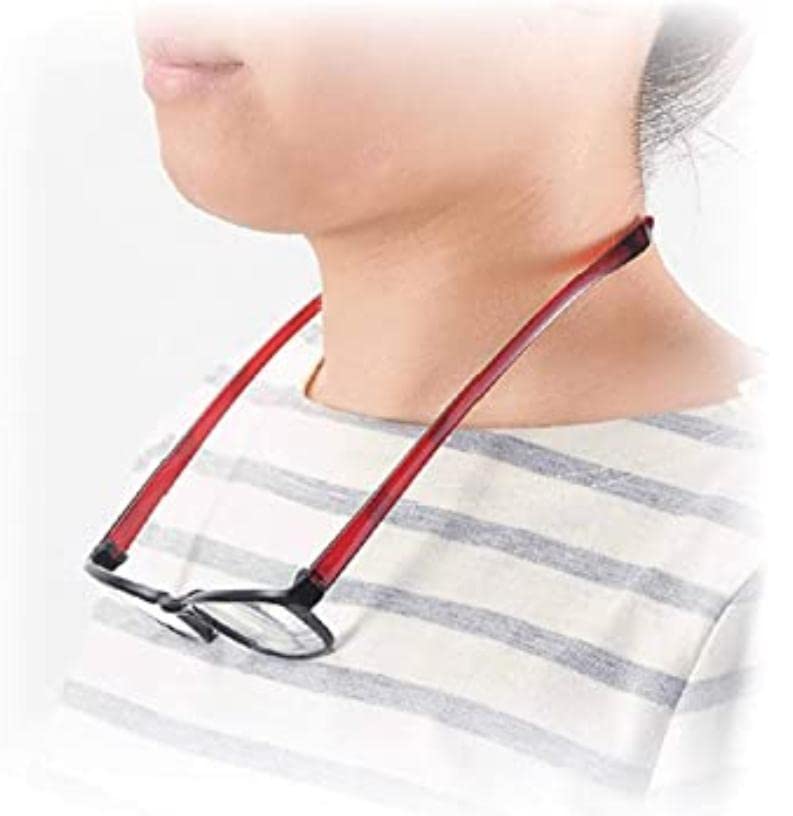 Reading Boston Round Blue Light Blocking [CACALU] Neck-hanging Glasses, Style, Shape, Stylish, Lightweight, (Black +1.00)