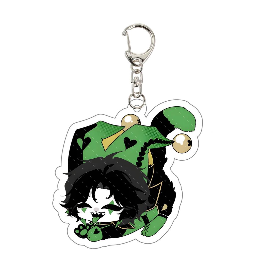 Acrylic Keychain with Character Silhouette Design Durable Material Metal Clasp Suitable for Bag Decoration and Key Holder Accessories