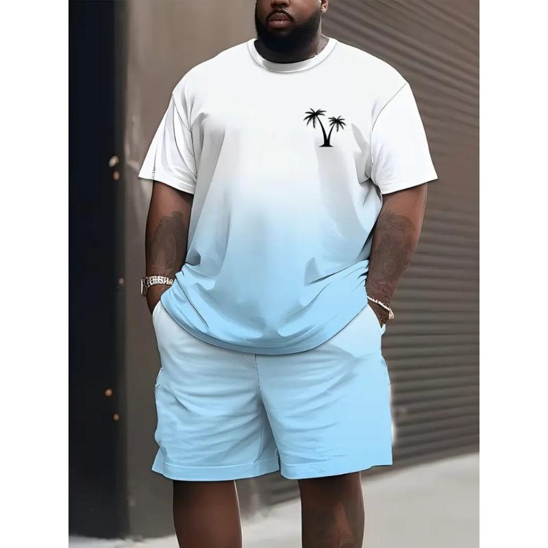 

Мужской комплект: футболка с коротким рукавом и шорты. Уличная одежда, повседневный летний комплект из 2 предметов, большие размеры S