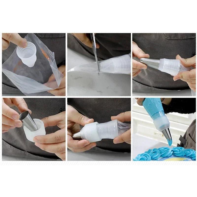 1/3PCS Icing Piping Bag Russian Nozzle Converter Coupler Cake Cream Pastry Bag Nozzle Adapter For Cupcake Fondant Cookie