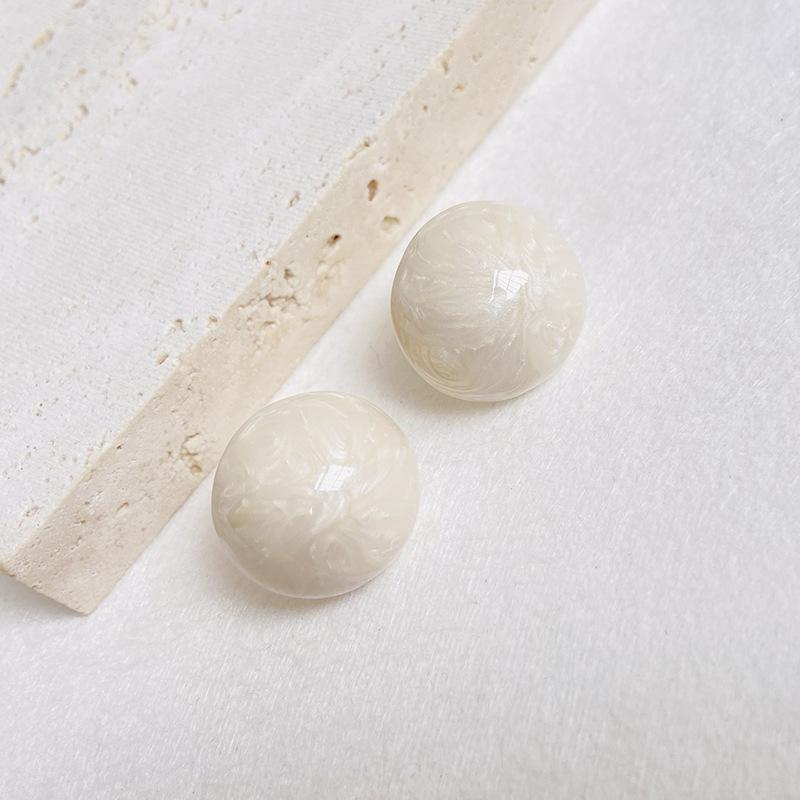 New Chelizi Red Earrings Enamel Dropping Oil Earrings for Women's Advanced Sense Colorless Round Ball Earrings