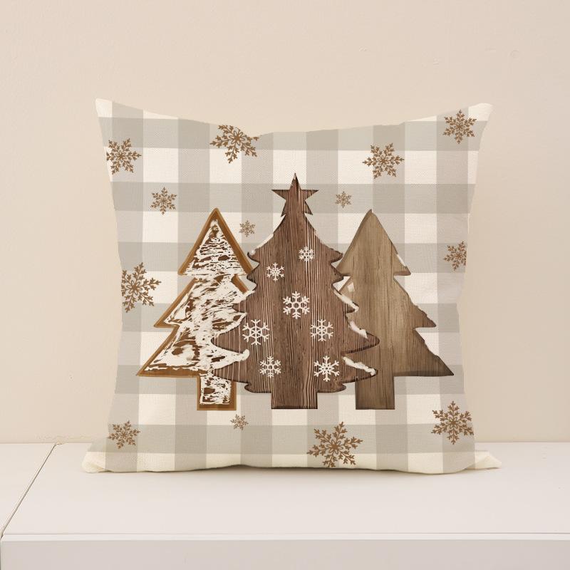 Neues Weihnachtskissen Feiertagsdekoration Einfaches Sitzkissen Leinen Bequem Buchstabenaufdruck Sofakissen