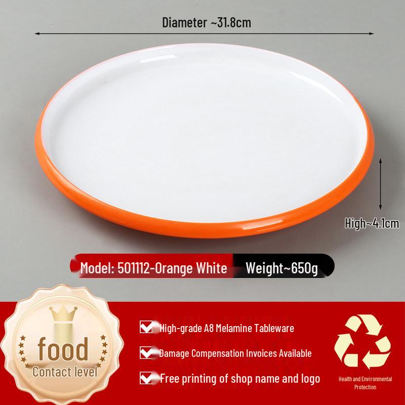 Two-Tone Melamine Round Plate for Restaurants and Hotels