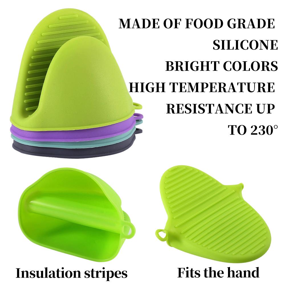 1PC Thick Silicone Oven Gloves Heat Resistant Anti-Scald Gloves for Cooking Pinch Grips Pot Holder Silicone Kitchen Accessories