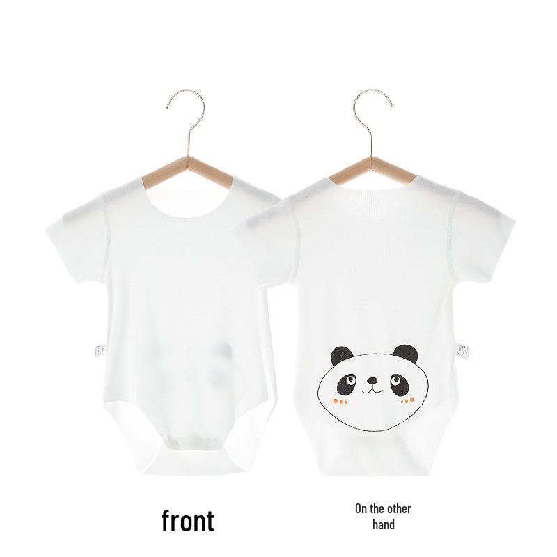 

Летний модальный детский боди: Тонкий ромпер с коротким рукавом из ледяного шелка 90 cm белый