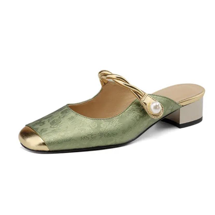 

Xiaoxiangfeng Baotou крутые тапочки женская летняя одежда изысканная летняя новая юбка полуоблегающего кроя 2024 года 39 зелёный