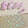 3-Piece Set of Metal Laser-Cut Star-Shaped Nail Sticker: Disposable Self-Adhesive Nail Decals for Women's DIY Art and Decoration