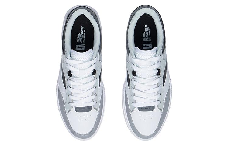 Li Ning Wear Resistant And Lightweight Low Top Skateboard Shoes Men's Black White Gray AGCS031-3