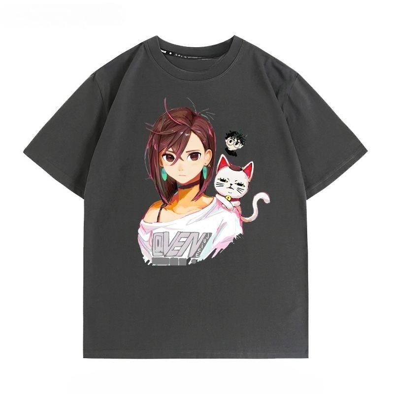 Anime Dandadan Momo Men Women Autumn T-Shirt Harajuku Vintage Short Sleeve Loose Oversized Casual Fitness Comfortable Y2k Top