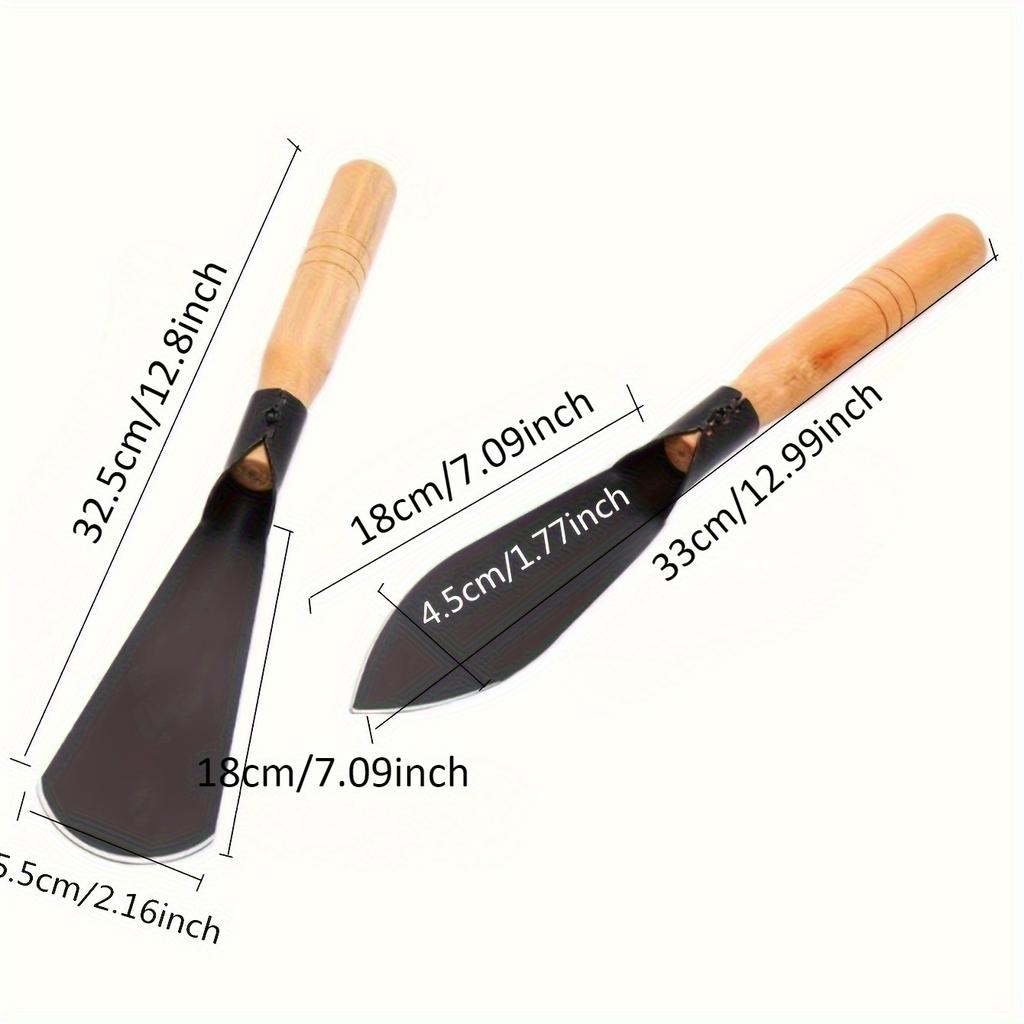 Pack of 2 Durable Metal Shovels, Suitable for Gardening, Weeding, Digging, Transplanting and Planting - Convenient and Labor-saving Garden Tools