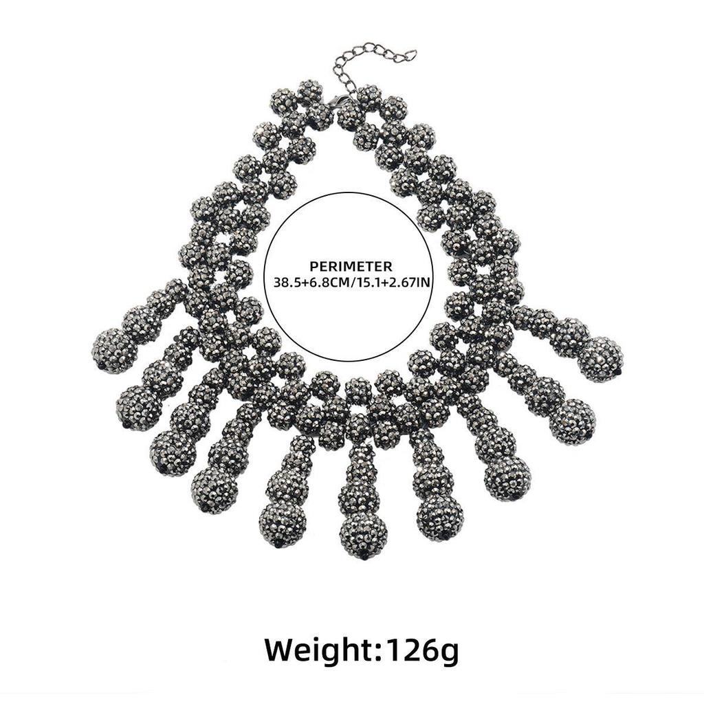 ZAA Dark Series Hanfkugel Quasten Anhänger Halskette - Retro Stil für Damen