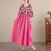 DIMANAF New 2026 Women Plus Size Summer Beach Lady Long Dress Loose Oversize Maxi Floral Print Fashion
