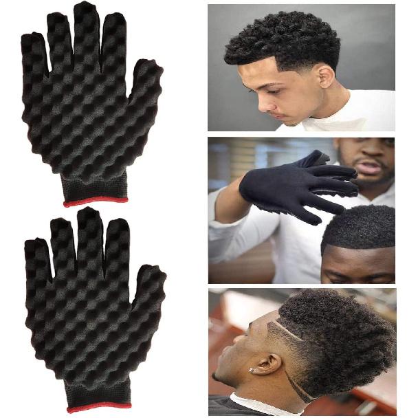 Magic Curly Sponge Gloves, Xafissy 2PCS Hair Curl Sponge Gloves Hair Styling Tool Twist Brush Glove for Curly Hair Styling Care