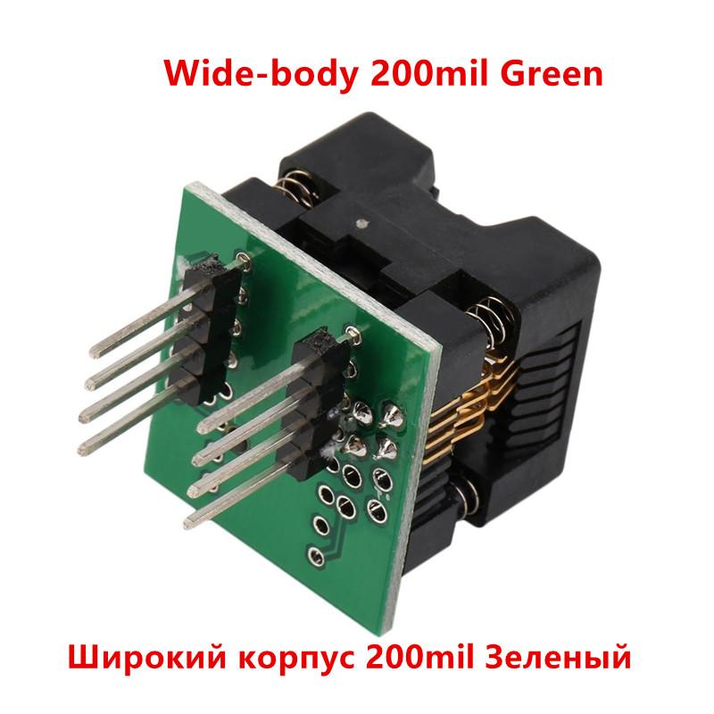 MSOP8 to DIP8 Wide-body Narrow-body Seat Wide 150mil 200mil Programmer Adapter SOIC8 to DIP8 IC Socket Blue Green