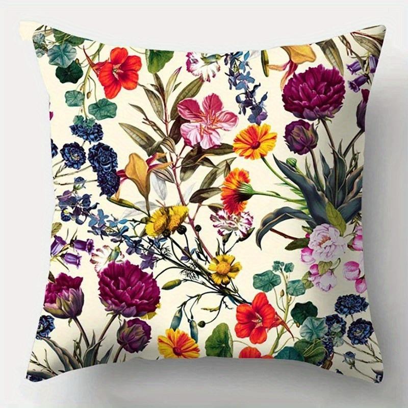Home Decor Colorful Floral Patterned Decorative Pillow Covers Cushion Cover Suitable For Sofa Bedroom Car Pillow Cover