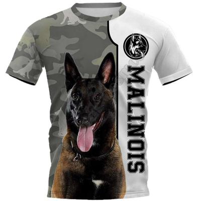 2021 Summer New Malinois 3d Printed Female T-shirt Men's Summer Casual Short-sleeved T-shirt Fun Pattern