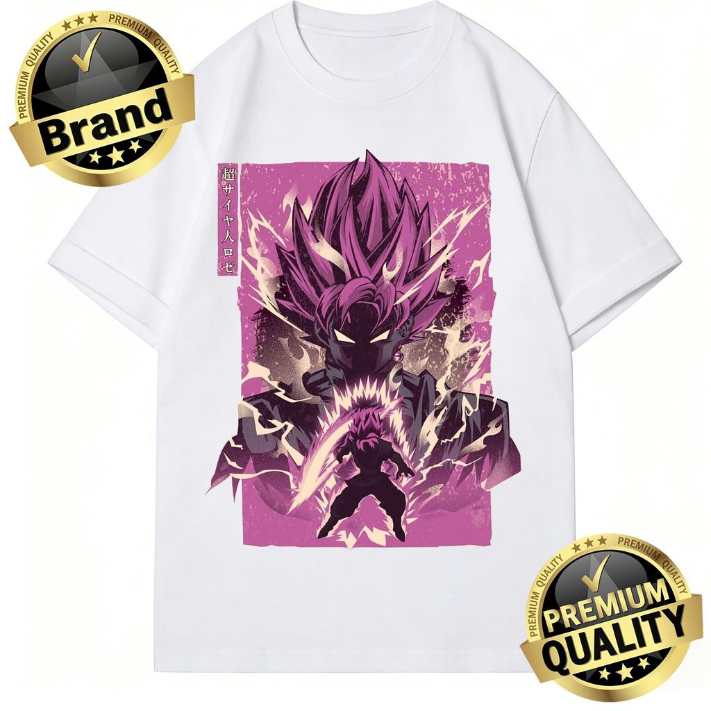 Dragon Ball 2026 New Hot Summer T-Shirt Goku Black Super Saiyan Rose Art Print Cotton Oversized Retro Tee for Men Women Kids