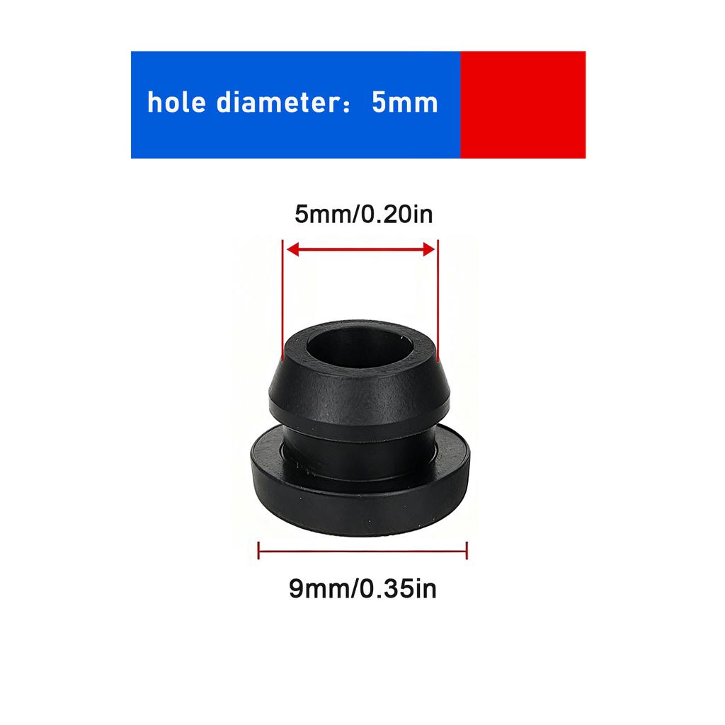 5 Stück 2,5-15mm Schwarz Konisch Aufschnappbar Silikonkautschuk T-Typ Stopfen Blindkappen Rohreinsätze Stopfen Beweis Hohe Temperatur